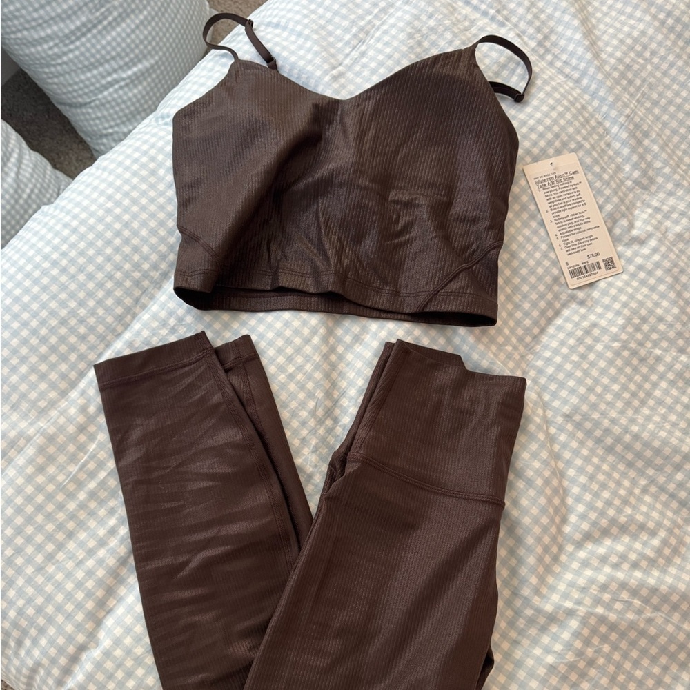 Lululemon Align Cami Tank A/B Rib Shine in Espresso